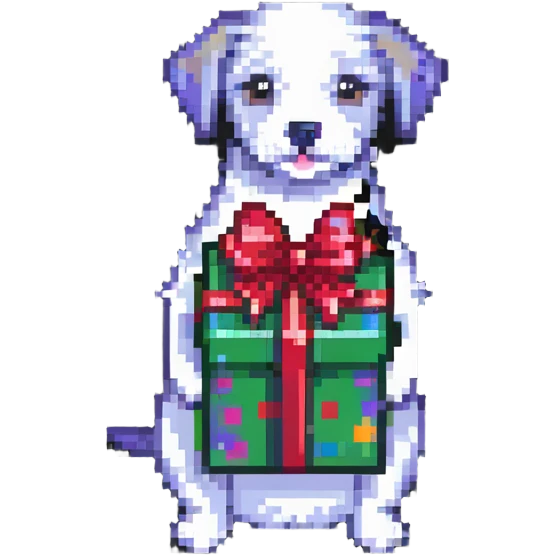 dog with presents emoji