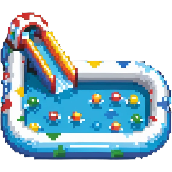 inflatable pool with water slide emoji