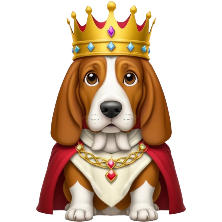 Basset Hound dressed as a king emoji