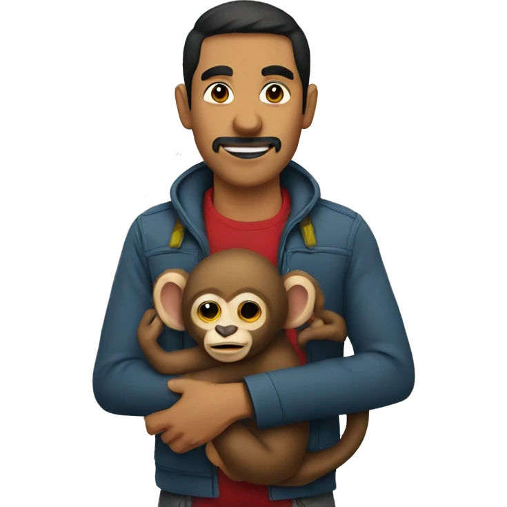 mexican man holding a monkey emoji