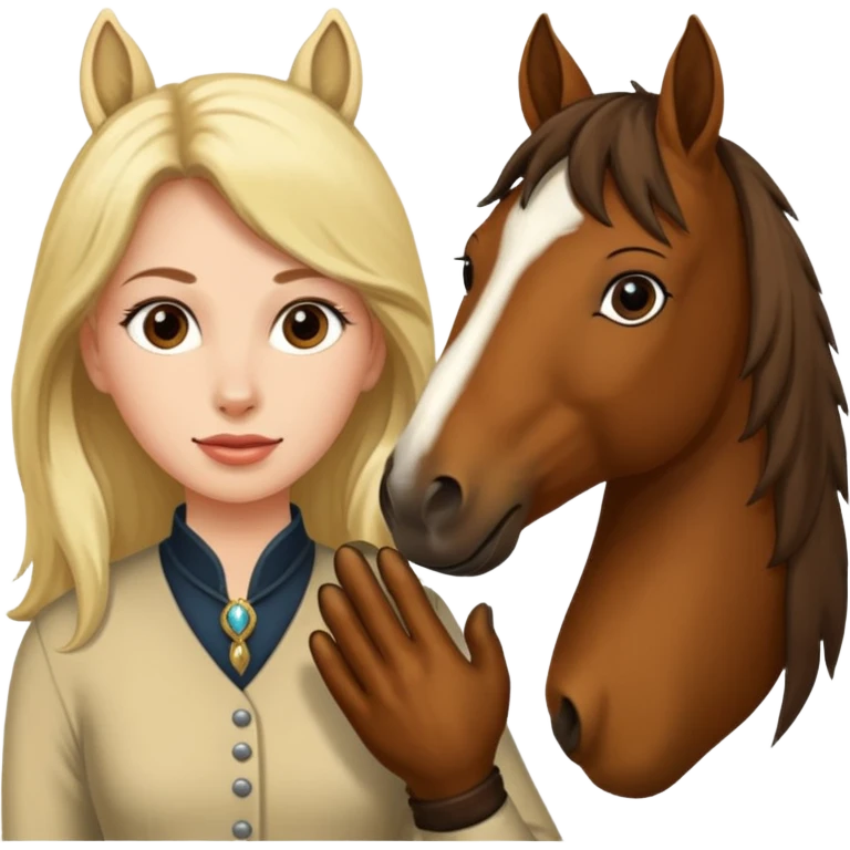 Woman with horses foot emoji