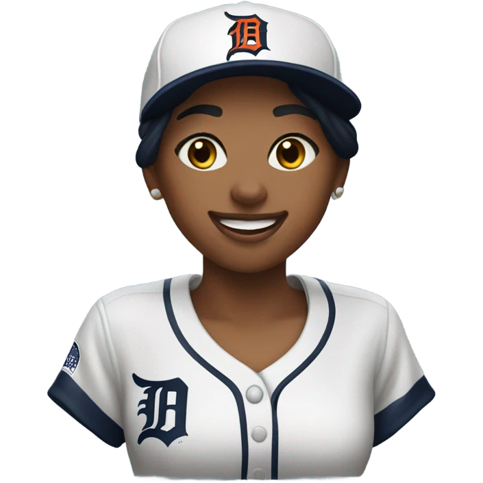 Female Detroit Tigers fan emoji