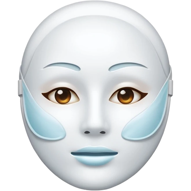a white skincare beauty mask pack for face, without face, just only product emoji