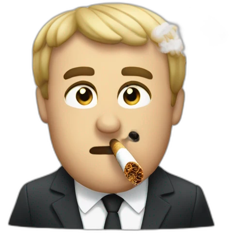 macron qui fume une cigarette emoji