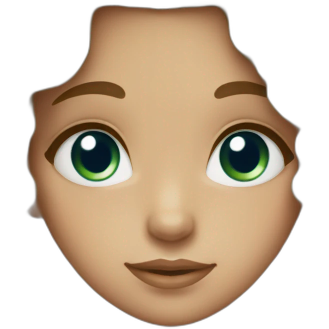 girl with chestnut brown curly and green blue eyes emoji