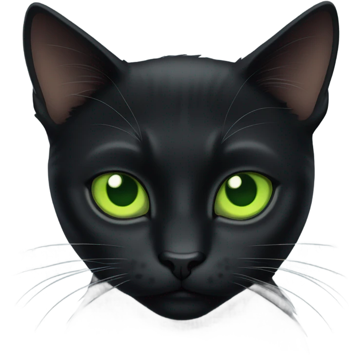 A black cat named Larry looking at you very seriously  emoji