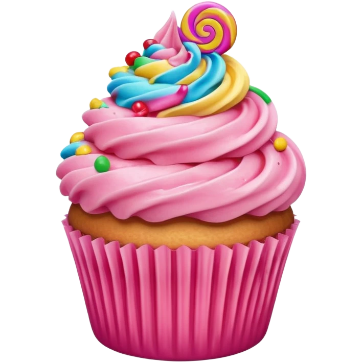 Cupcake with pink icing emoji