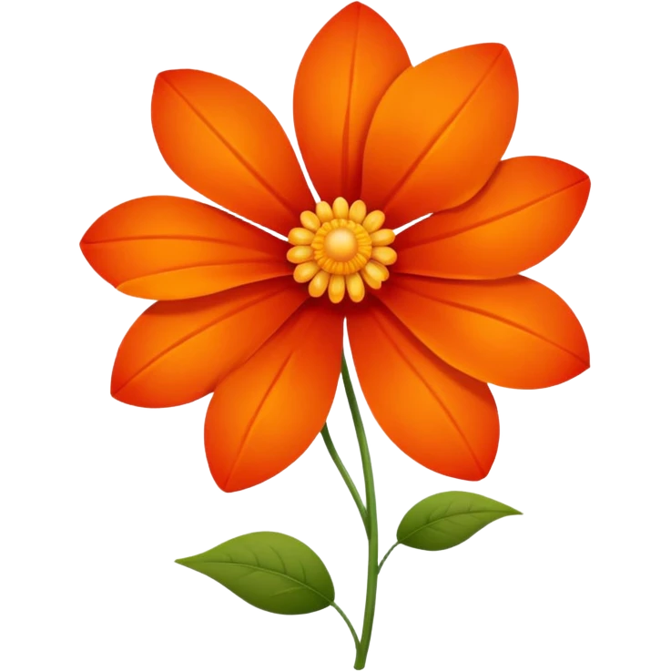 An autumn flower with orange-red petals curled by cool wind. emoji