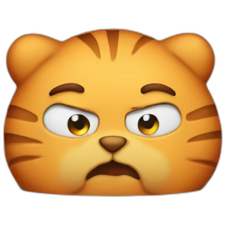 fat garfield eating looking busted emoji