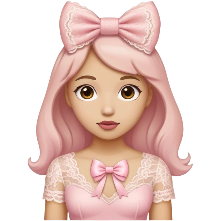 cute coquette light pink lace bow only  emoji