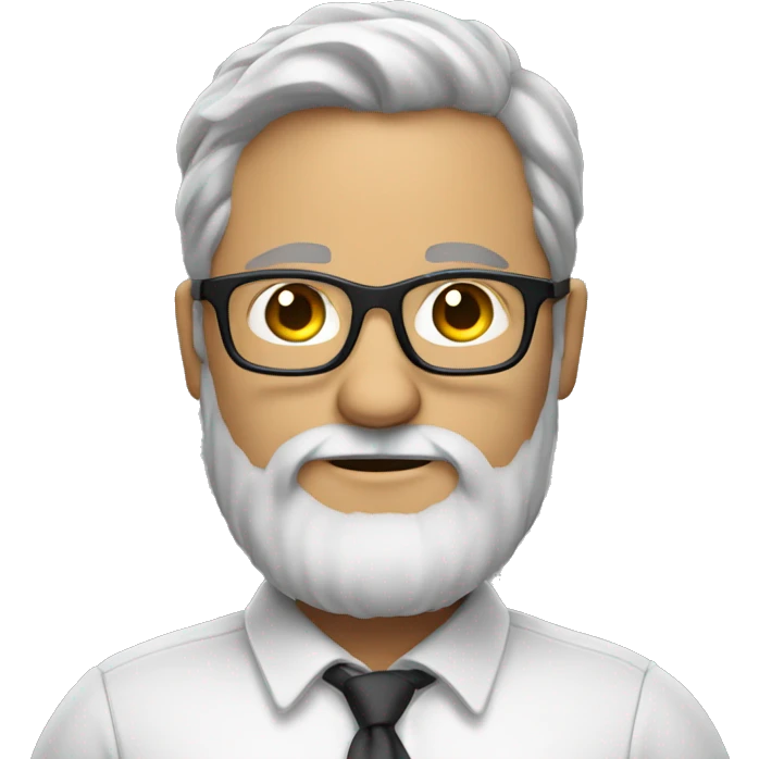 White man with big belly and beard wearing glasses  emoji