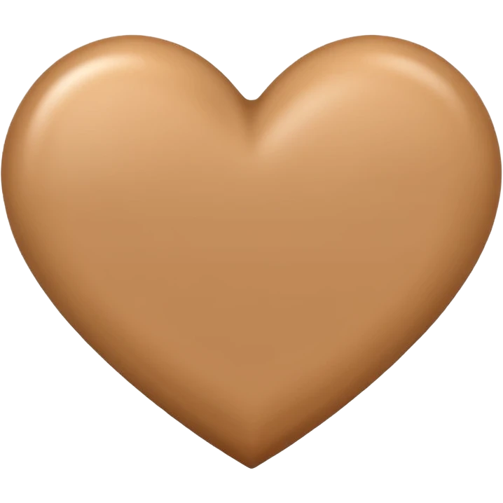 light brown heart emoji with no face just plain light brown heart emoji emoji