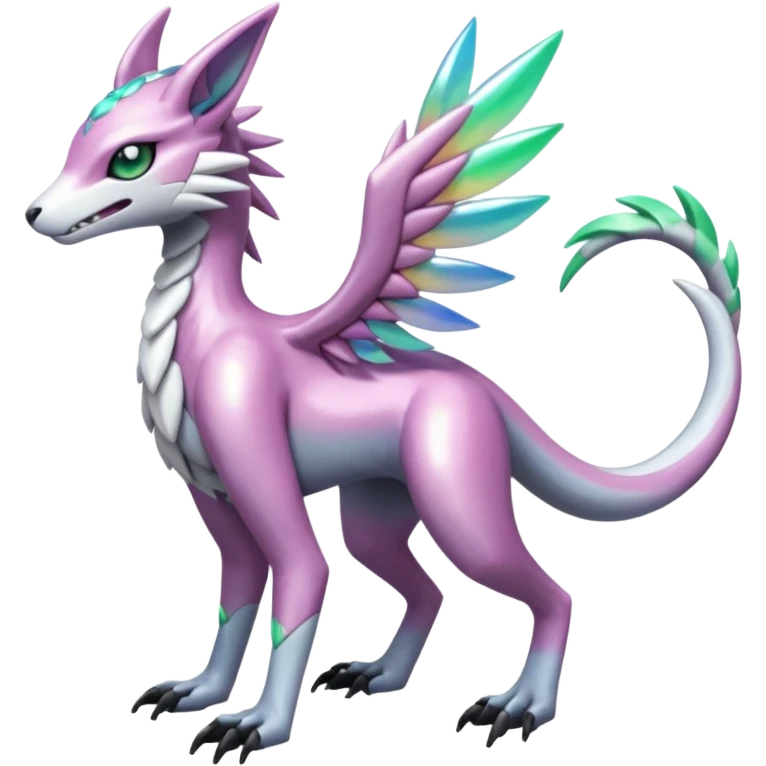 Meloetta-Sergal-Palkia-hybrid-fusion-Fakémon-creature, full body emoji