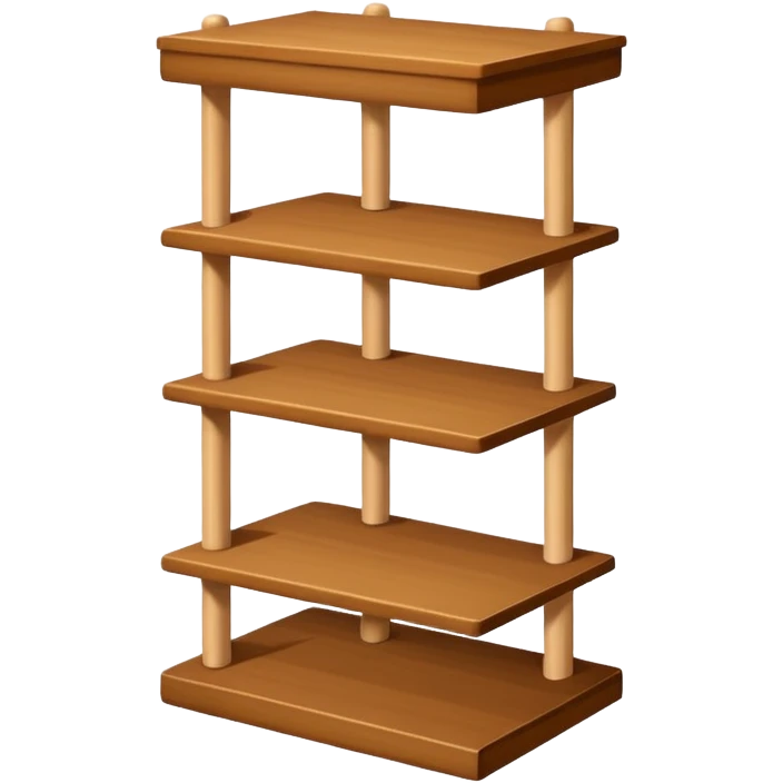 a small stand with horizontal shelves (distinct from a rack) emoji
