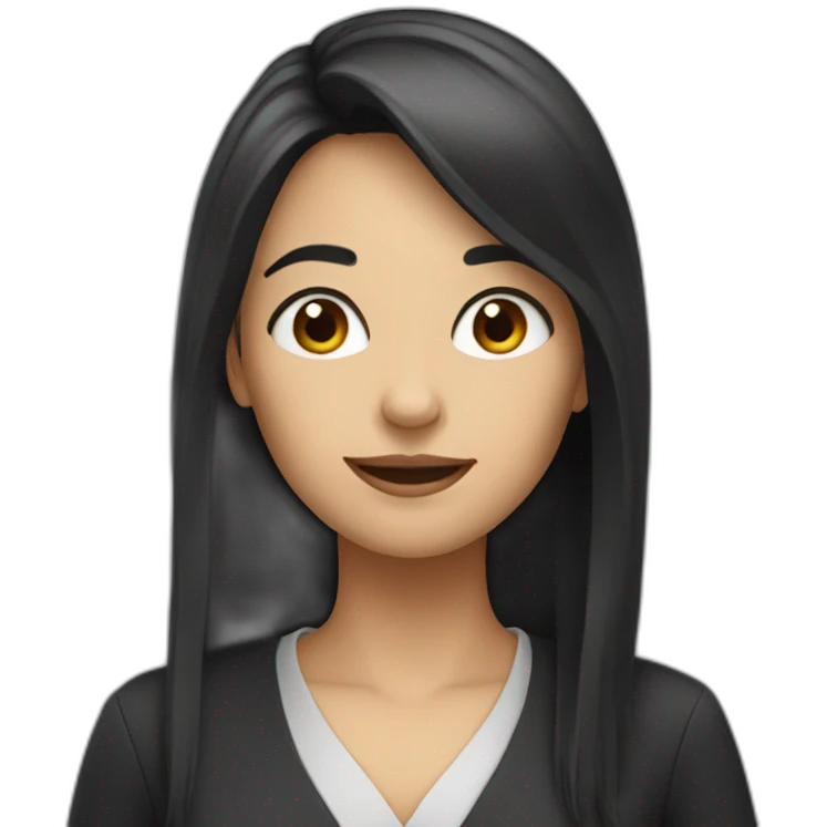female Teacher with black long hair emoji