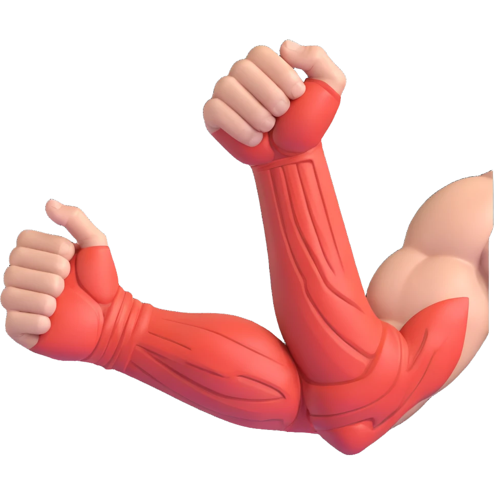 large muscular veiny forearm only, 3D style, no hand or upper arm visible emoji