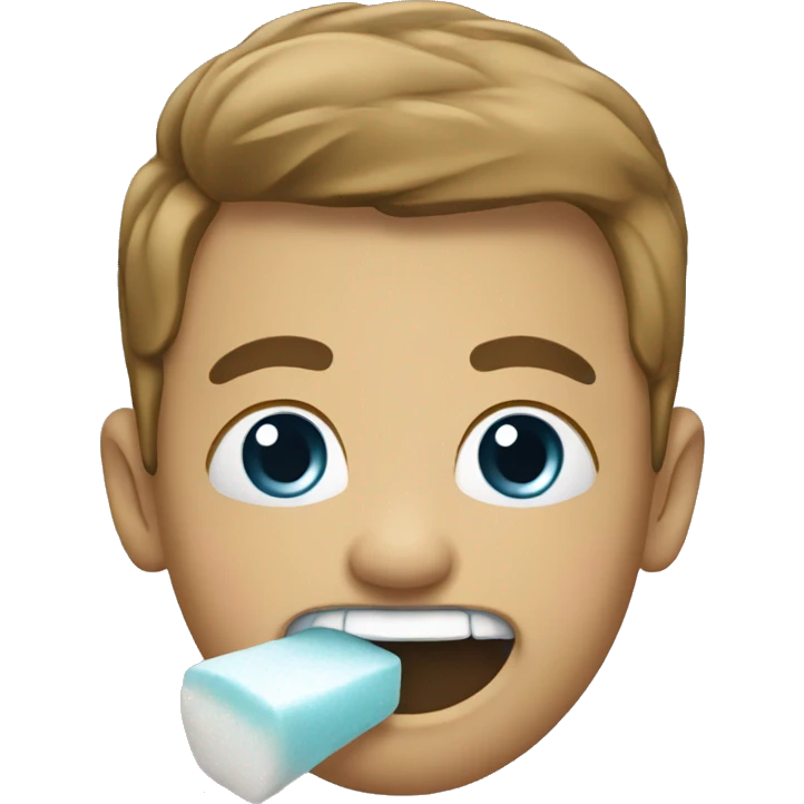 Holding gum emoji