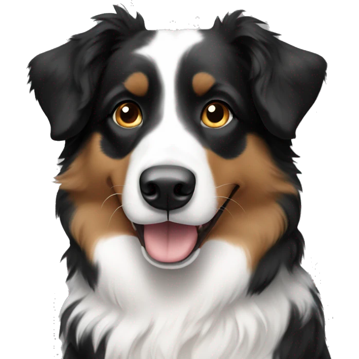 Create a black, tan and white Australian shepherd with white paws emoji