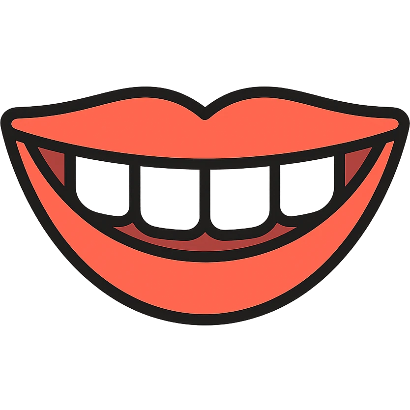 perfect smile with white teeth icon emoji