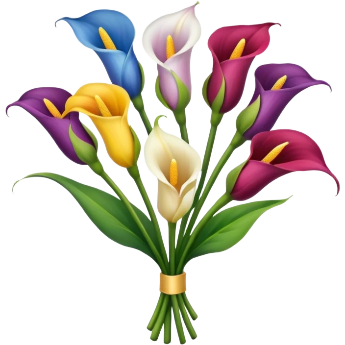 calla lily flower multicolor bouquet emoji