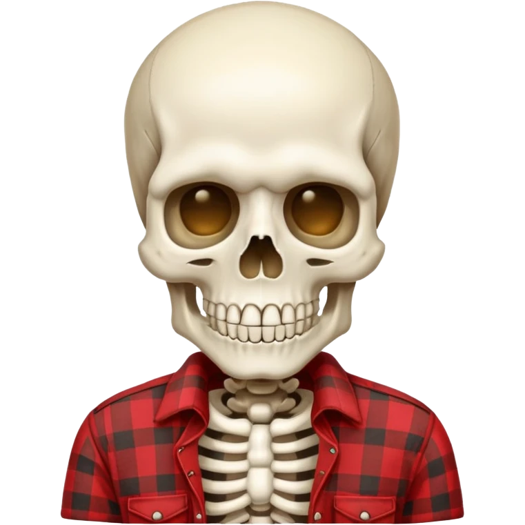 skeleton with red flannel  emoji