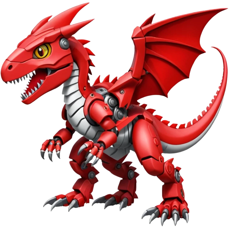 Cool Edgy Digimon-Fakemon-Guilmon-Velociraptor-Dragon-Mecha full body emoji