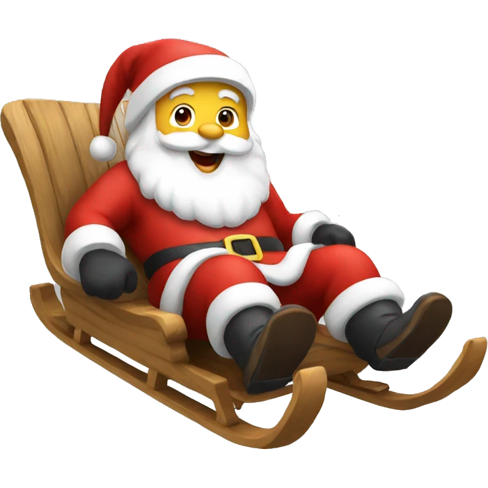 sledding santa claus emoji
