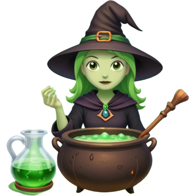 green witch cooking potion emoji