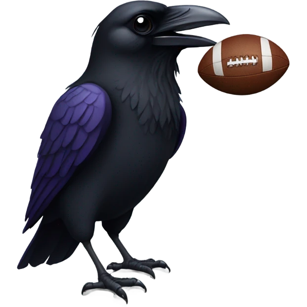 Raven with a football emoji