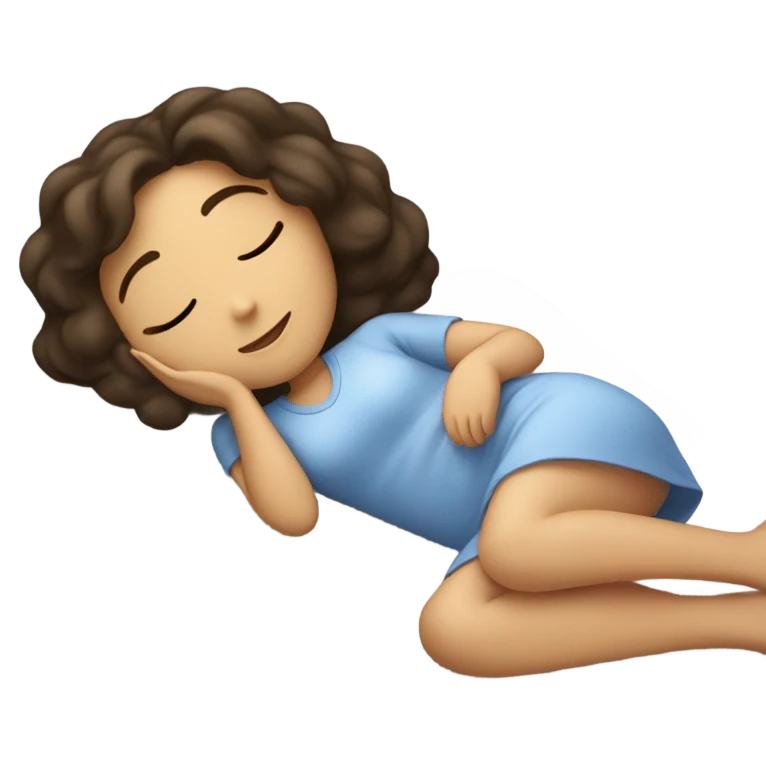Brunette girl sleeping emoji