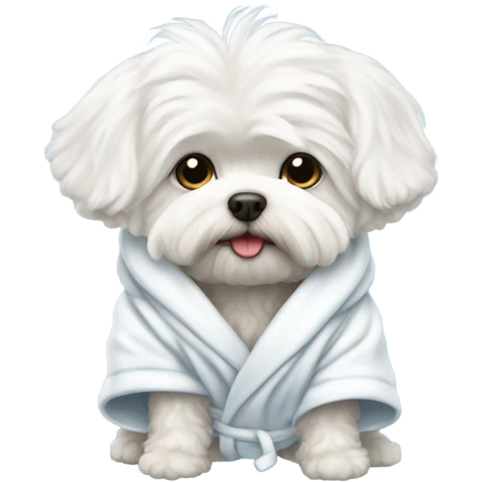 Maltese bichon in a bathrobe emoji