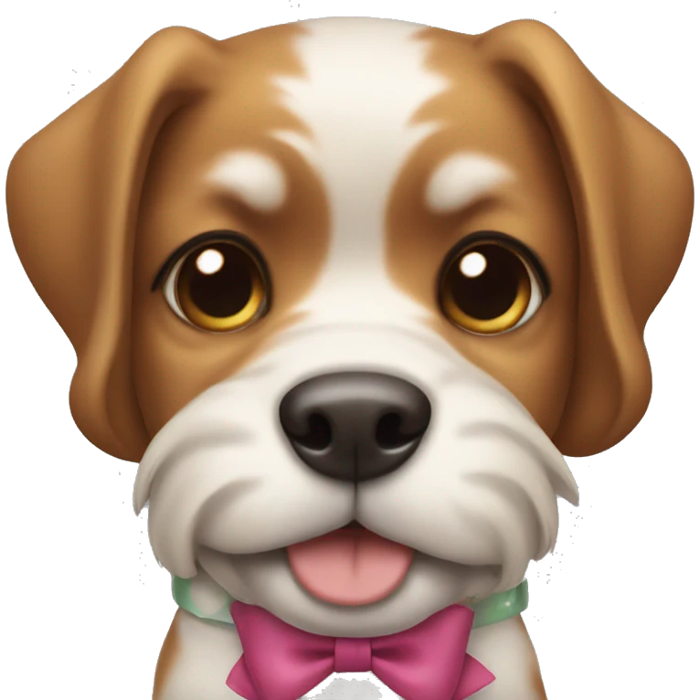 Dog with a bow emoji