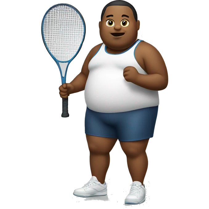 fat boy with racket emoji
