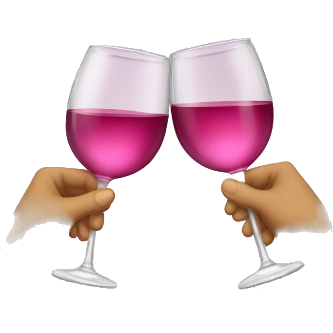  wine glasses clinking with pink wine emoji