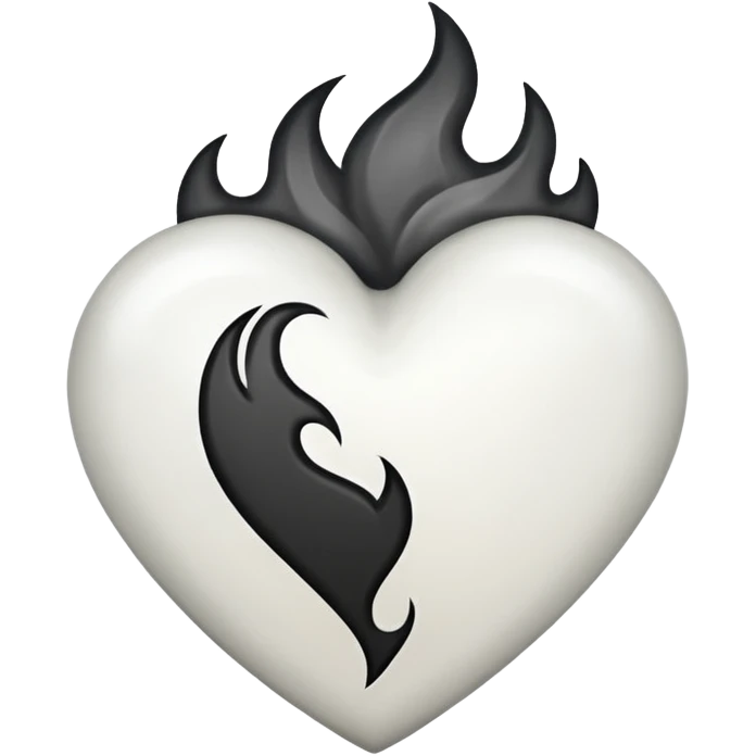 ❤️‍🔥 .. make the red heart white and flame to black emoji