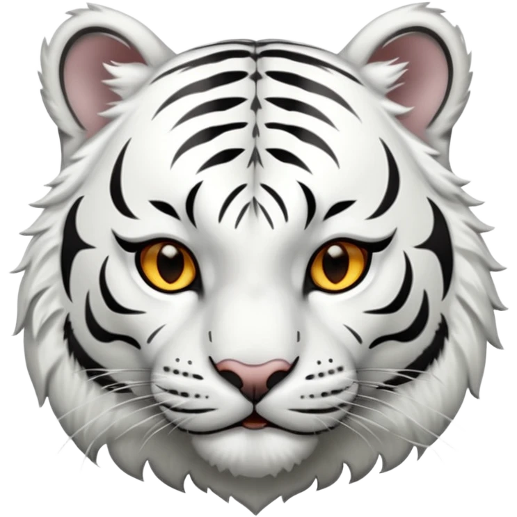 A white tiger pouncing at the screen with silver accsents emoji