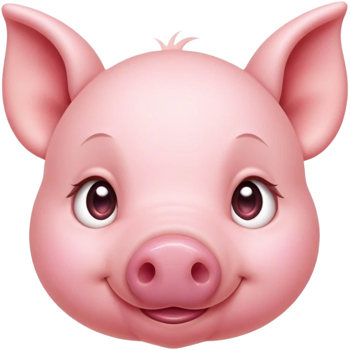 Cinematic Cute Piglet Portrait Emoji, Head tilted playfully and inquisitively, featuring a delicate rosy-pink hide with an adorably tiny snout and subtle sheen, round, sparkling beady eyes filled with boundless curiosity, Simplified yet irresistibly adorable features, highly detailed, glowing with a warm, friendly glow, high shine, affectionate and spirited, stylized with a touch of whimsical charm, bright and endearing, soft glowing outline, capturing the essence of a mischievous yet loving piglet, so playful it feels like it could nibble out of the screen and into your arms! emoji