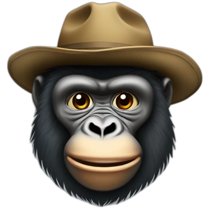 Gorila with hat emoji