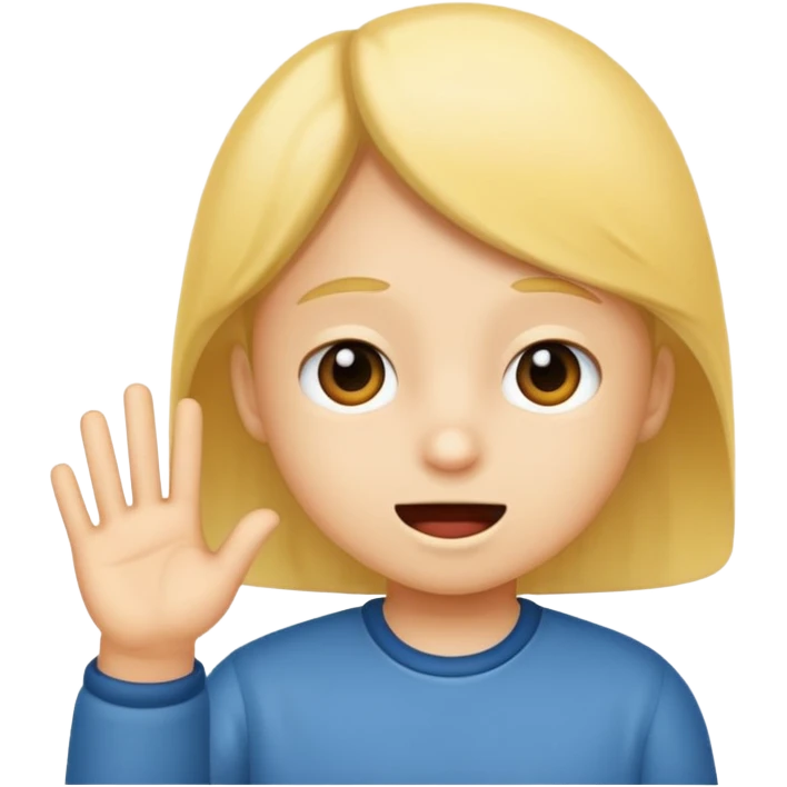 A kid saying 67 emoji