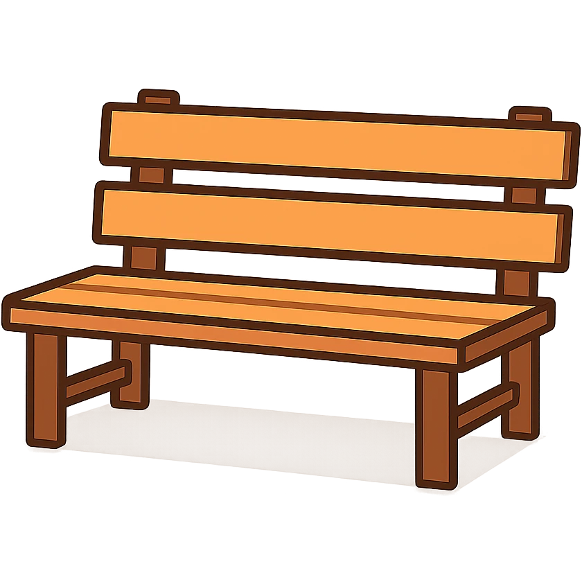 flat toon style simple bench with clean lines emoji