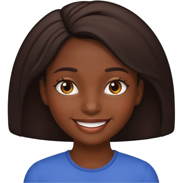 smiling dark skinned girl emoji