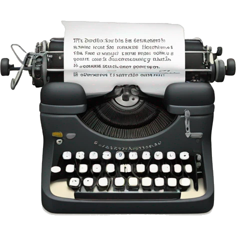 a typewriter with the paper saying “The tortured poet’s department” emoji
