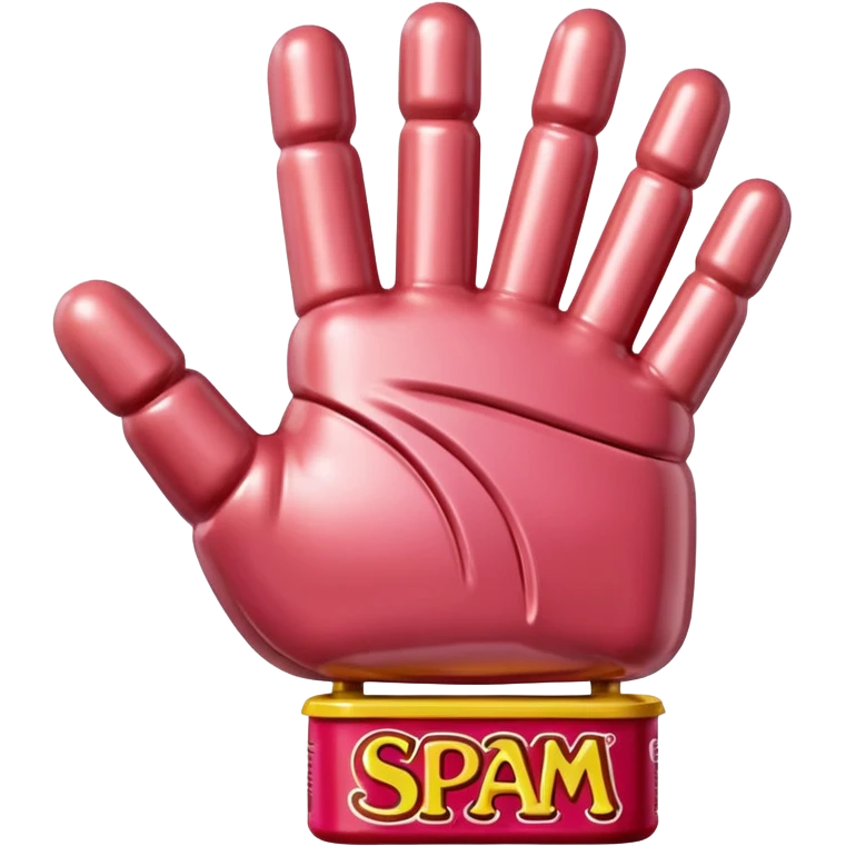 Jeff Koons style spam meat hand sculpture  emoji