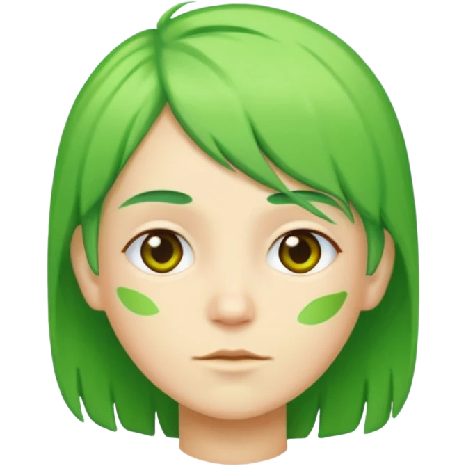 Lime guy and green hair  emoji