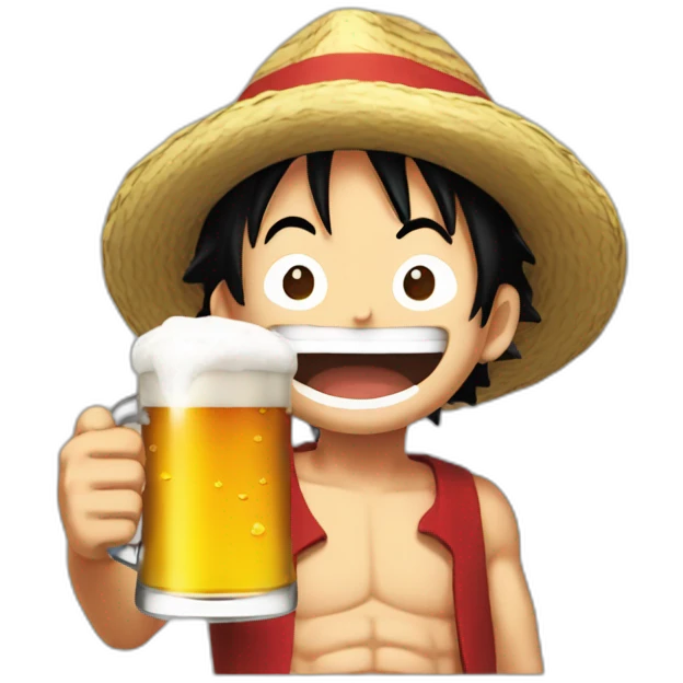 Luffy qui boit une bière emoji