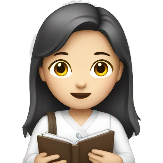 Korean girl with notebook emoji