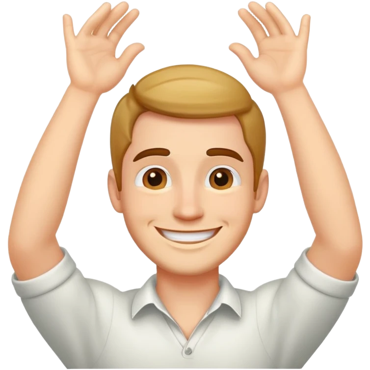 Man with hands around his neck smiling  emoji