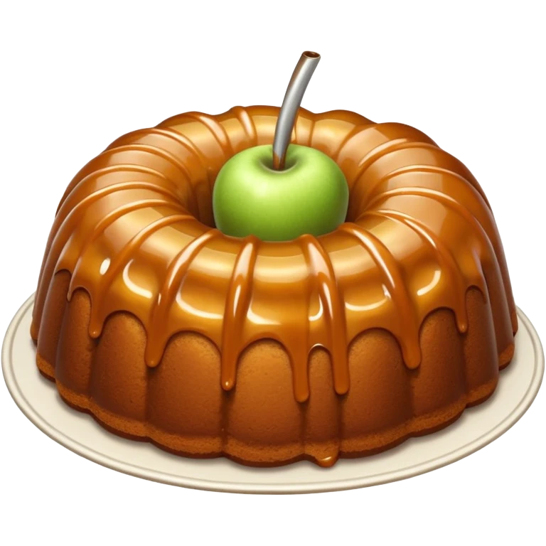 Caramel apple Bundt cake emoji