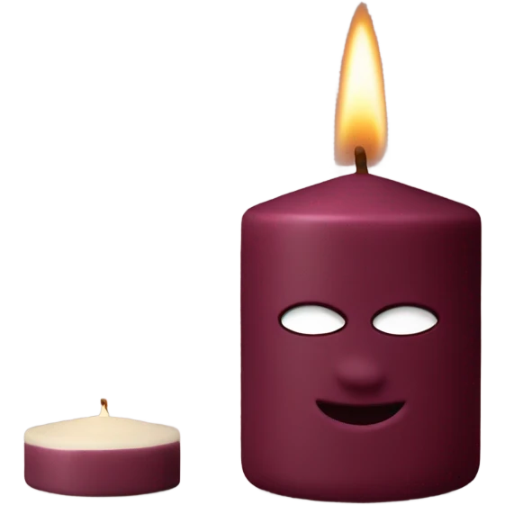 make emoji candle, burgundy colour emoji