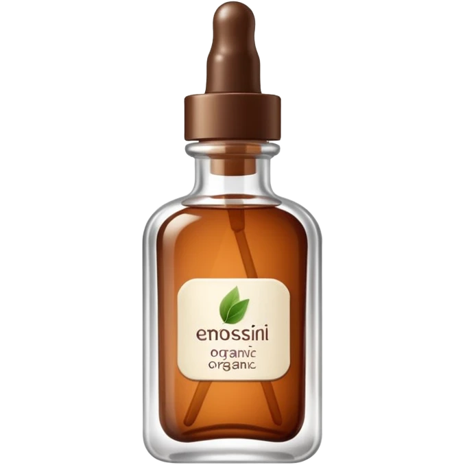 Organic cosmetic in a cristal brown bottle emoji